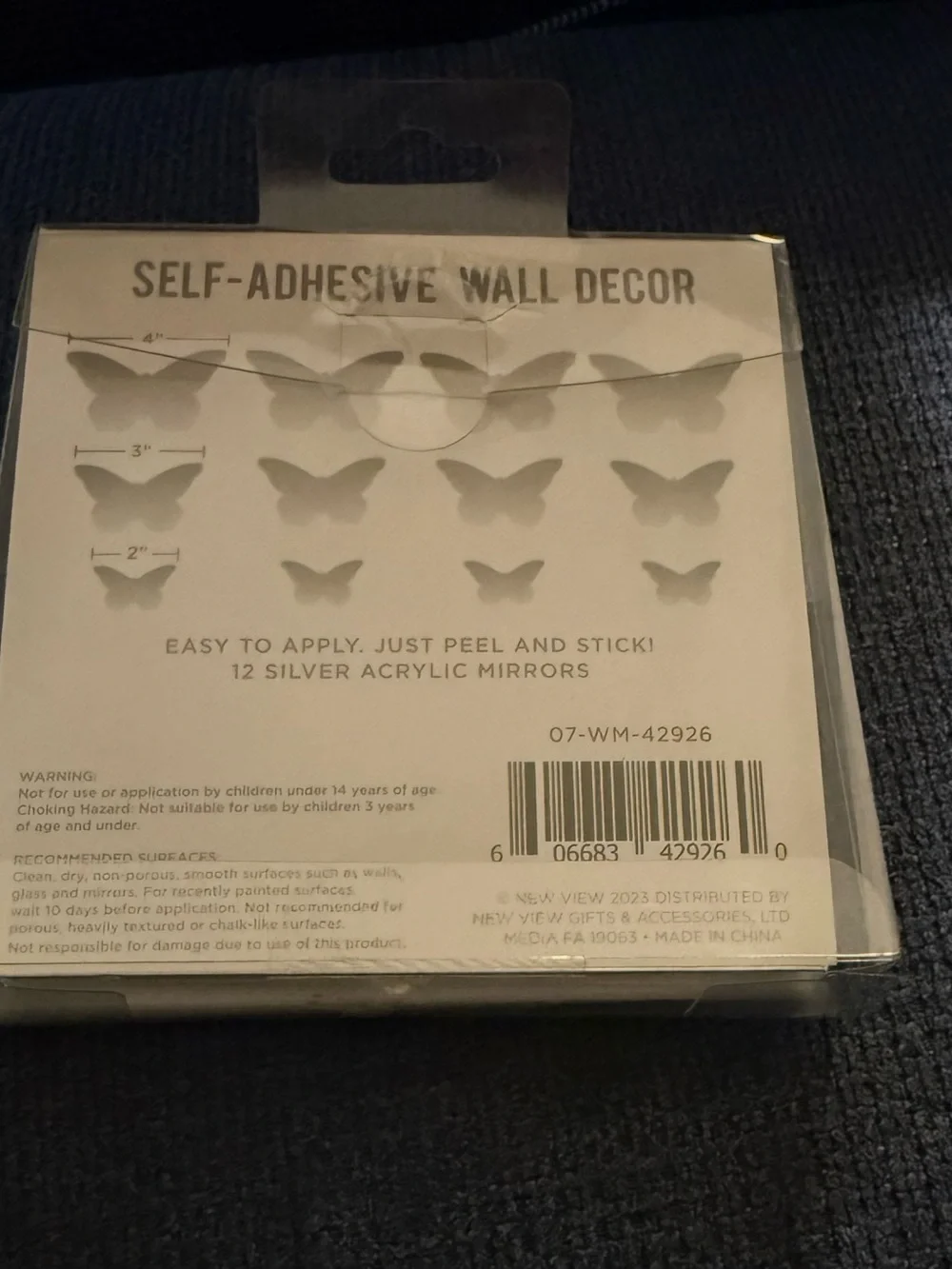 Blue Moon Studio Silver Butterfly Wall Decals - Pack of 2